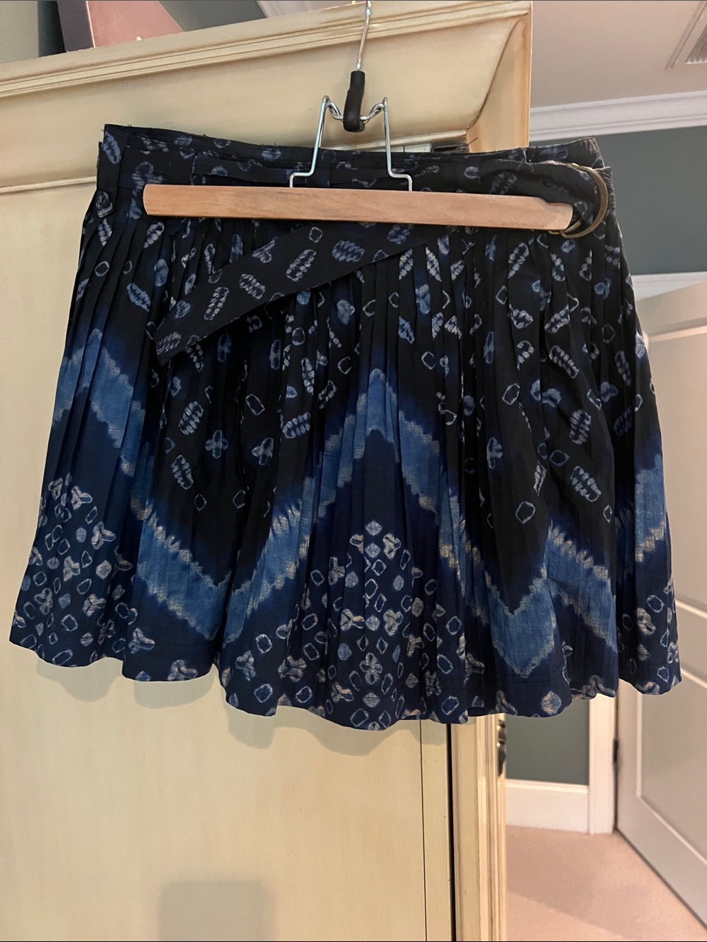 Ulla Johnson Blue and Navy Blue Pleated Shorts